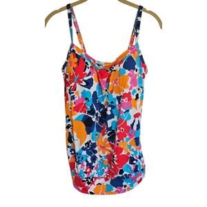 Lands End Womens Tankini Swim Top Floral Size 6
